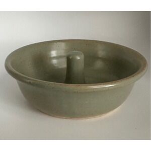 Whirling Earth Pottery Sage Green Stoneware Trinket Ring Dish Baker 5.25"